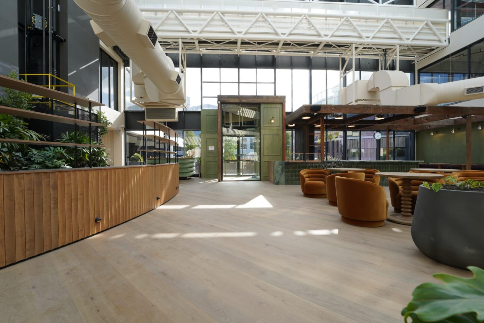 Shopping centre entry in Hawthorn with direct stick engineered flooring installation by Melbourne QTF